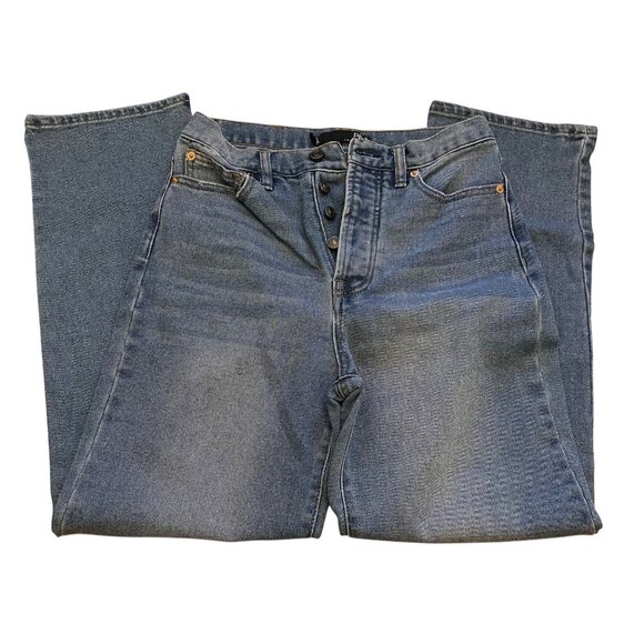 BBJ Los Angeles Denim - High-Waisted Womens Blue Denim Jeans By BBJ Los Angeles Sz 3/26 Button Fly & Bac